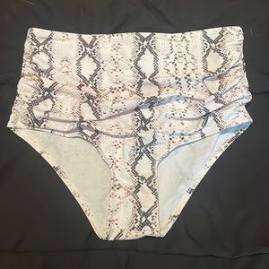 Snake skin swim bottoms high wasted